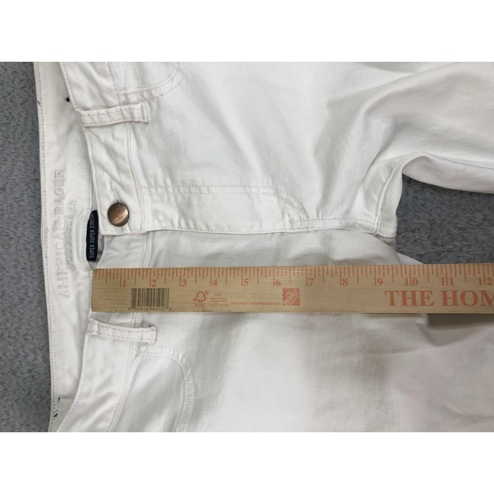 American Eagle Jeans Womens 12 (33x28) White Jegging Super Super Stretch *Flaw - Picture 6 of 10